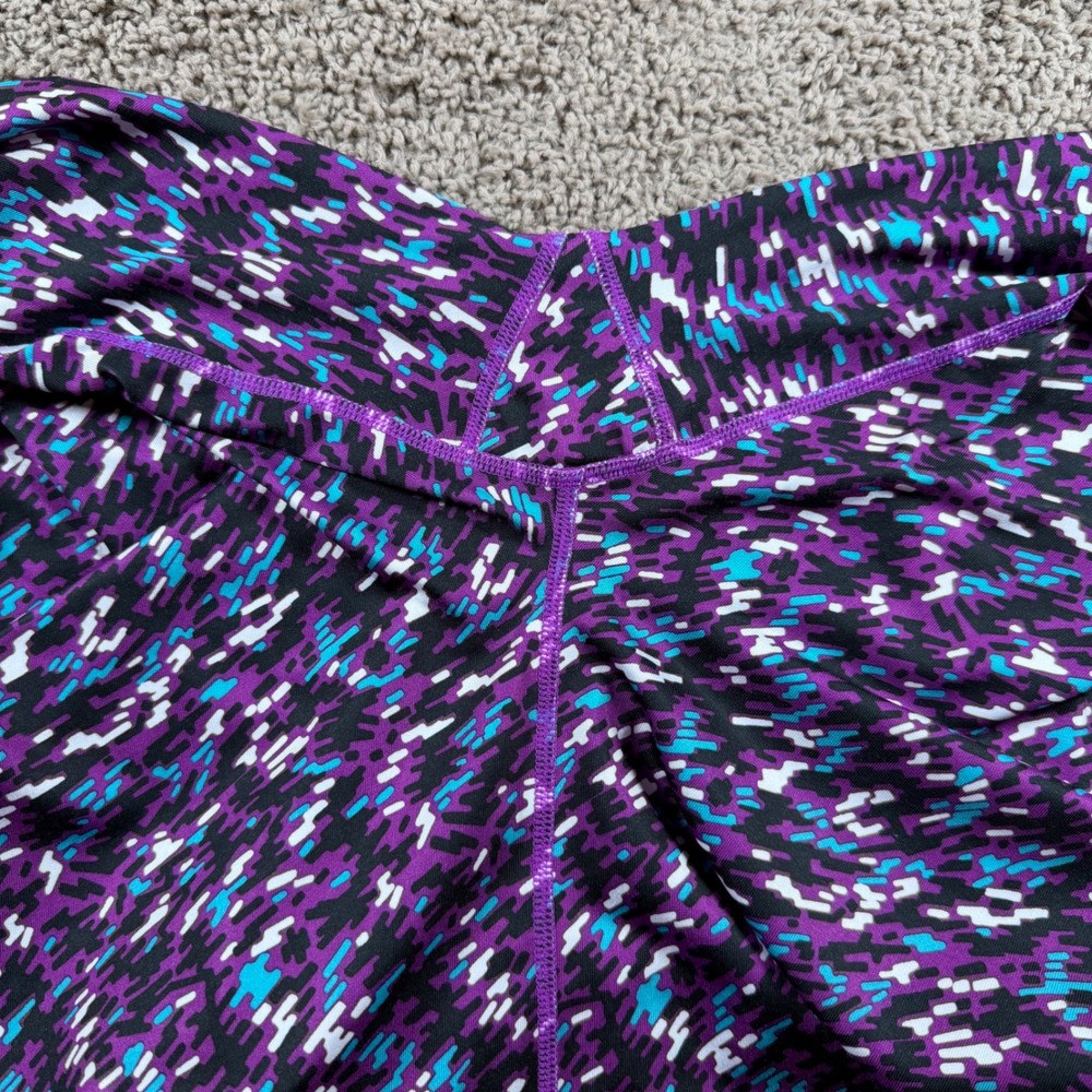 Nike Dri-FIT Pixel Capri Leggings womens 2X purple yoga gym stretch plus pants - Picture 9 of 9
